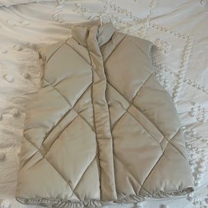 Abercrombie Oversized Faux Leather Vest